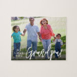 Puzzle Idée cadeau de fête des pères photo grand-père per<br><div class="desc">Surprise Grand-père cette Fête des pères avec un puzzle photo personnalisé qui dit "We Love You,  Grand-père." Ajoutez votre photo de famille préférée pour créer un saké de coeur qui est amusant et significatif. Un cadeau parfait pour célébrer ensemble des souvenirs chéris.</div>