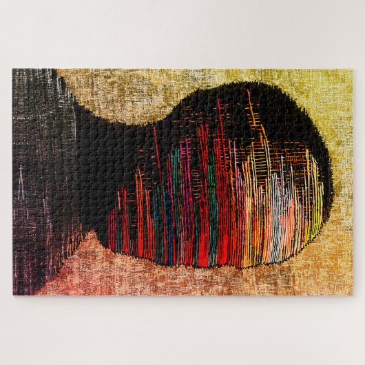 Puzzle Identité fragmentée - Thread Art Abstrait coloré (Horizontal)