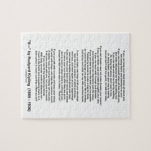 Puzzle If- Poème de Rudyard Kipling (Pas d'image Kipling) (Horizontal)