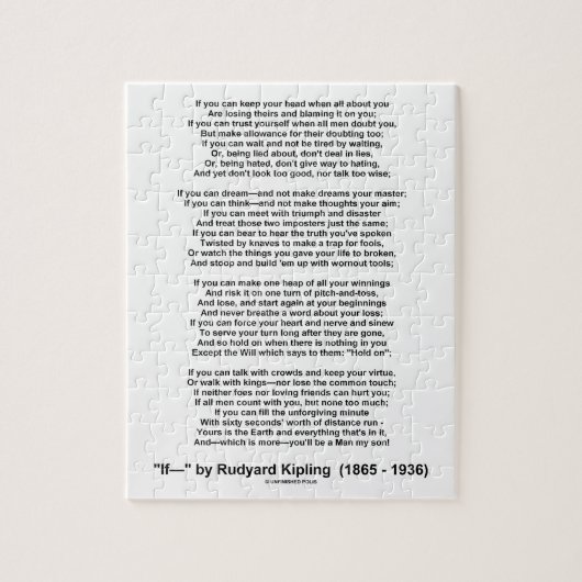 Puzzle If- Poème de Rudyard Kipling (Pas d'image Kipling) (Vertical)