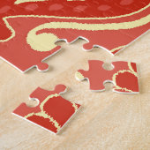 Puzzle Ikat artisanal : Tissu Boho Ethnique (Côté)