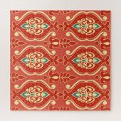 Puzzle Ikat artisanal : Tissu Boho Ethnique (Horizontal)