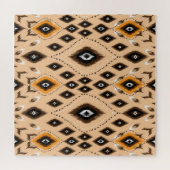 Puzzle Ikat Ethnic Geometry Folklore Motif (Horizontal)