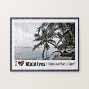 Puzzle Ile d'Hanimaadhoo - Maldives I Love -