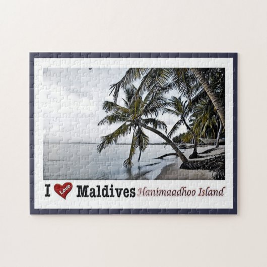 Puzzle Ile d'Hanimaadhoo - Maldives I Love - (Horizontal)