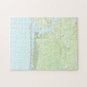 Puzzle Île la Caroline du Nord Map (1990) de chêne (Horizontal)