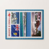Puzzle Îles Turques et Caïques - I Love - (Horizontal)