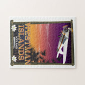 Puzzle Îles Westman Island affiche de voyage en Islande (Horizontal)