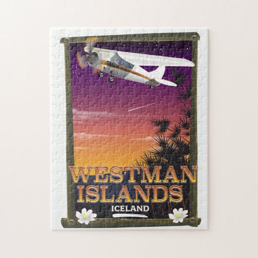 Puzzle Îles Westman Island affiche de voyage en Islande (Vertical)