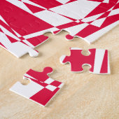 Puzzle Illusion abstraite rouge blanc (Côté)