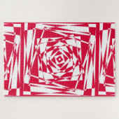 Puzzle Illusion abstraite rouge blanc (Horizontal)