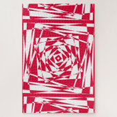 Puzzle Illusion abstraite rouge blanc (Vertical)
