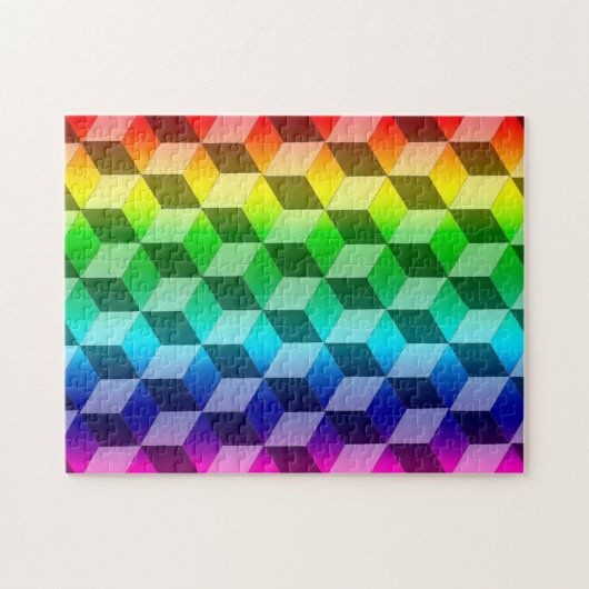 Puzzle - Illusion des blocs arc-en-ciel (Horizontal)