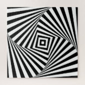 Puzzle Illusion géométrique noire et blanche Holographiqu (Vertical)
