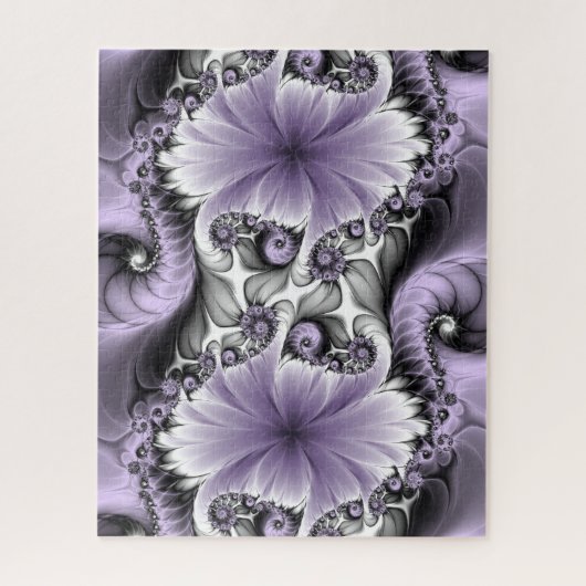 Puzzle Illusion Lilac Abstrait Floral Fractal Art Imagina (Vertical)