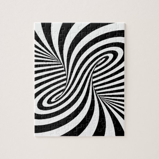PUZZLE ILLUSION OPTIQUE DE BLACK WHITE ZEBRA SWIRLS (Vertical)