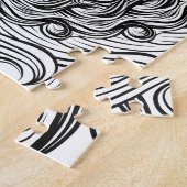 Puzzle Illusion optique de griffonnage fleuri de zen (Côté)