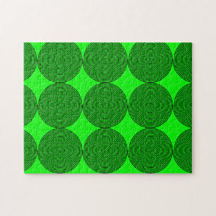 Puzzle Illusion optique Motifs spiraux Neon Green Black