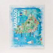 Puzzle Illustrated Caribbean Travel Map (Vertical)