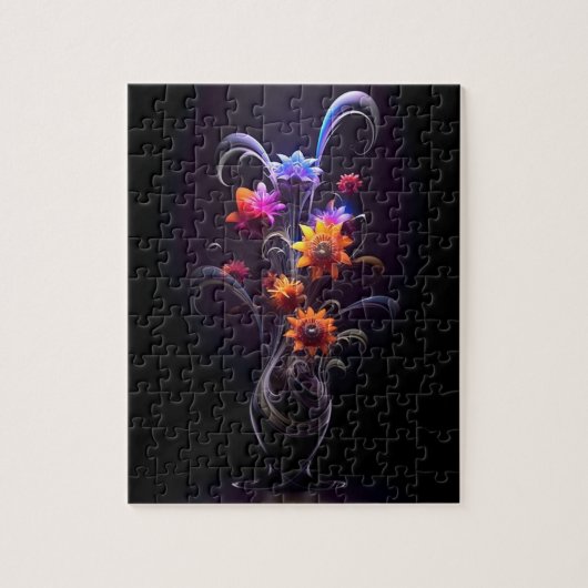 Puzzle Illustrateur de fleurs Peinture Abstraite colorée (Vertical)