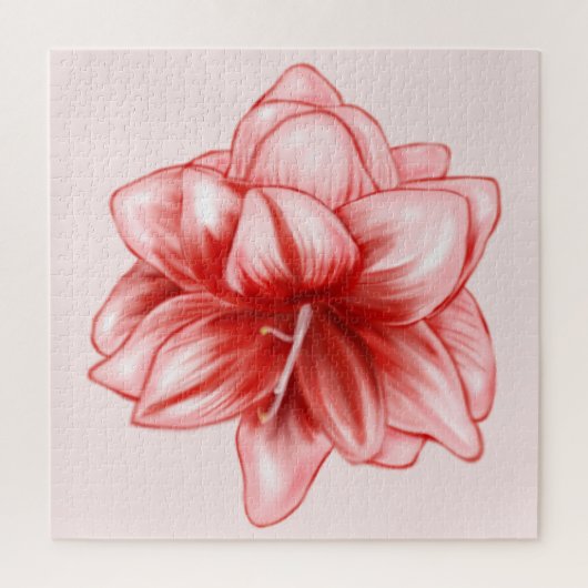 Puzzle Illustration Amaryllis rose et blanc (Vertical)