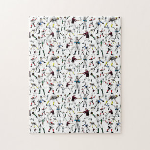 Puzzle Illustration amusante de joueurs de baseball Vinta