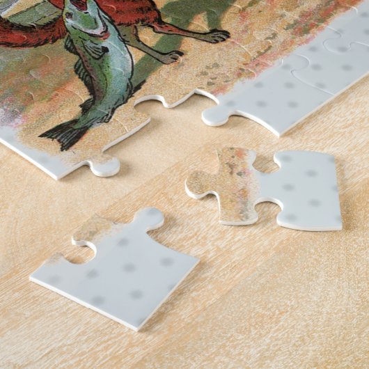 Puzzle Illustration ancienne de la pêche à la grenouille  (Côté)