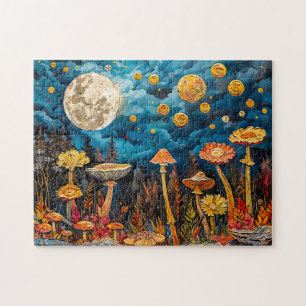 Puzzle Illustration aquarelle abstraite de pleine lune su