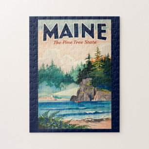 Puzzle Illustration artistique de phare du Maine pour voy