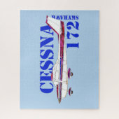 Puzzle Illustration Cessna 172 Skyhawk Texte Gras Design (Vertical)