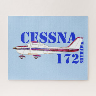 Puzzle Illustration Cessna 172 Skyhawk Texte Gras Design