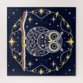 Puzzle Illustration complexe de hibou nocturne (Horizontal)