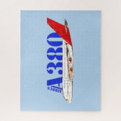 Puzzle Illustration d'Airbus A380 avec design de queue ro (Vertical)