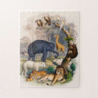 Puzzle illustration d'animaux sauvages