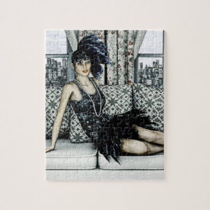 Puzzle Illustration d'art de la mode Flapper des Années F