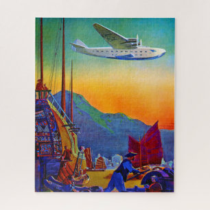 Puzzle Illustration d'art de voyage transpacifique vintag