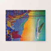 Puzzle Illustration d'art de voyage transpacifique vintag (Horizontal)