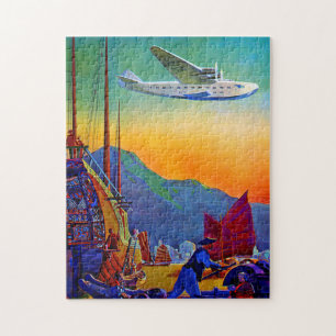 Puzzle Illustration d'art de voyage transpacifique vintag