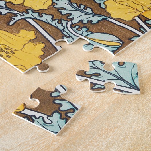 Puzzle illustration d'art pavot fleur jaune (Côté)