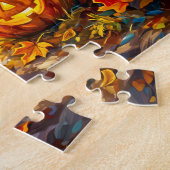 Puzzle Illustration de balais de chemin de citrouille aut (Côté)