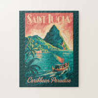 Illustration de bateau à Sainte-Lucie Art de voyag