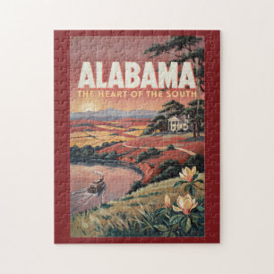 Puzzle Illustration de bateau sur la rivière Alabama Art