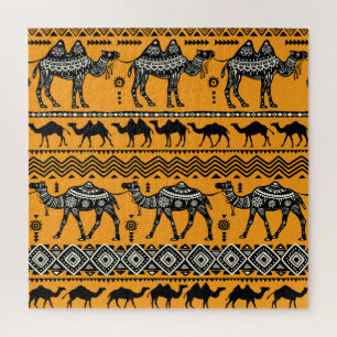 Puzzle Illustration De Camels Design Motif sans joint.