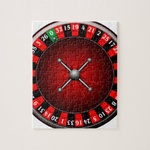 Puzzle Illustration de casino avec la roue de roulette