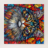 Puzzle Illustration de chat abstrait vibrant (Horizontal)
