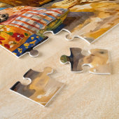 Puzzle Illustration de chien Mops de terrasse estivale fa (Côté)
