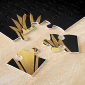 Puzzle Illustration de chouette géométrique dorée (Côté)