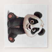 Puzzle Illustration de dessin animé d'ours panda assis (Horizontal)