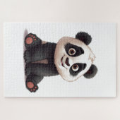 Puzzle Illustration de dessin animé d'ours panda assis (Horizontal)