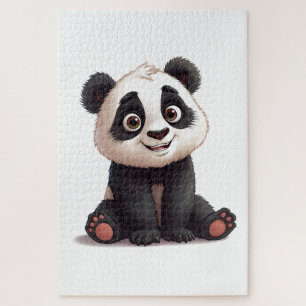 Puzzle Illustration de dessin animé d'ours panda assis